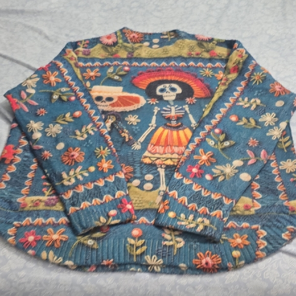 Colorful Skeleton Pattern Sweater - Picture 4 of 4